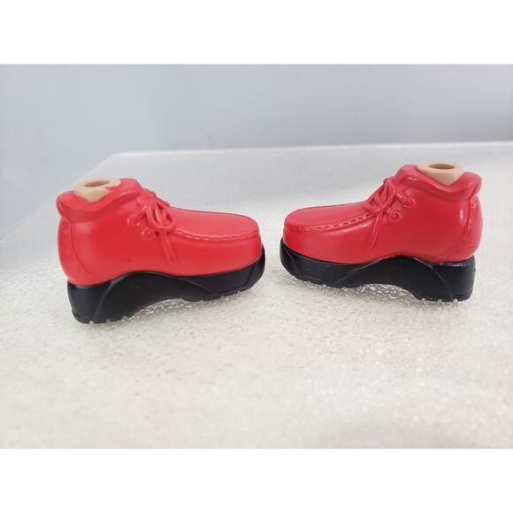 2002 Bratz Boyz 1st‎ Edition Dylan Replacement Red & Brown Shoes lot boy loafer - Picture 5 of 5